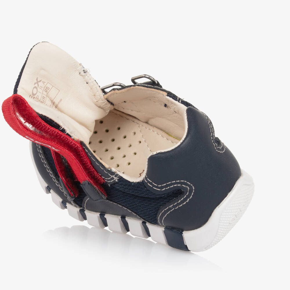 Geox-Boys Navy Velcro Breathable Sneakers | Childrensalon Outlet