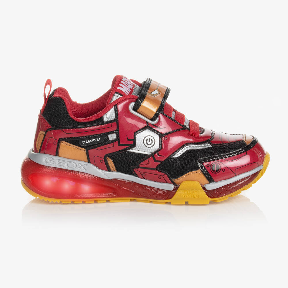Geox-ترينرز قماش لون أسود وأحمر للأولاد | Childrensalon Outlet