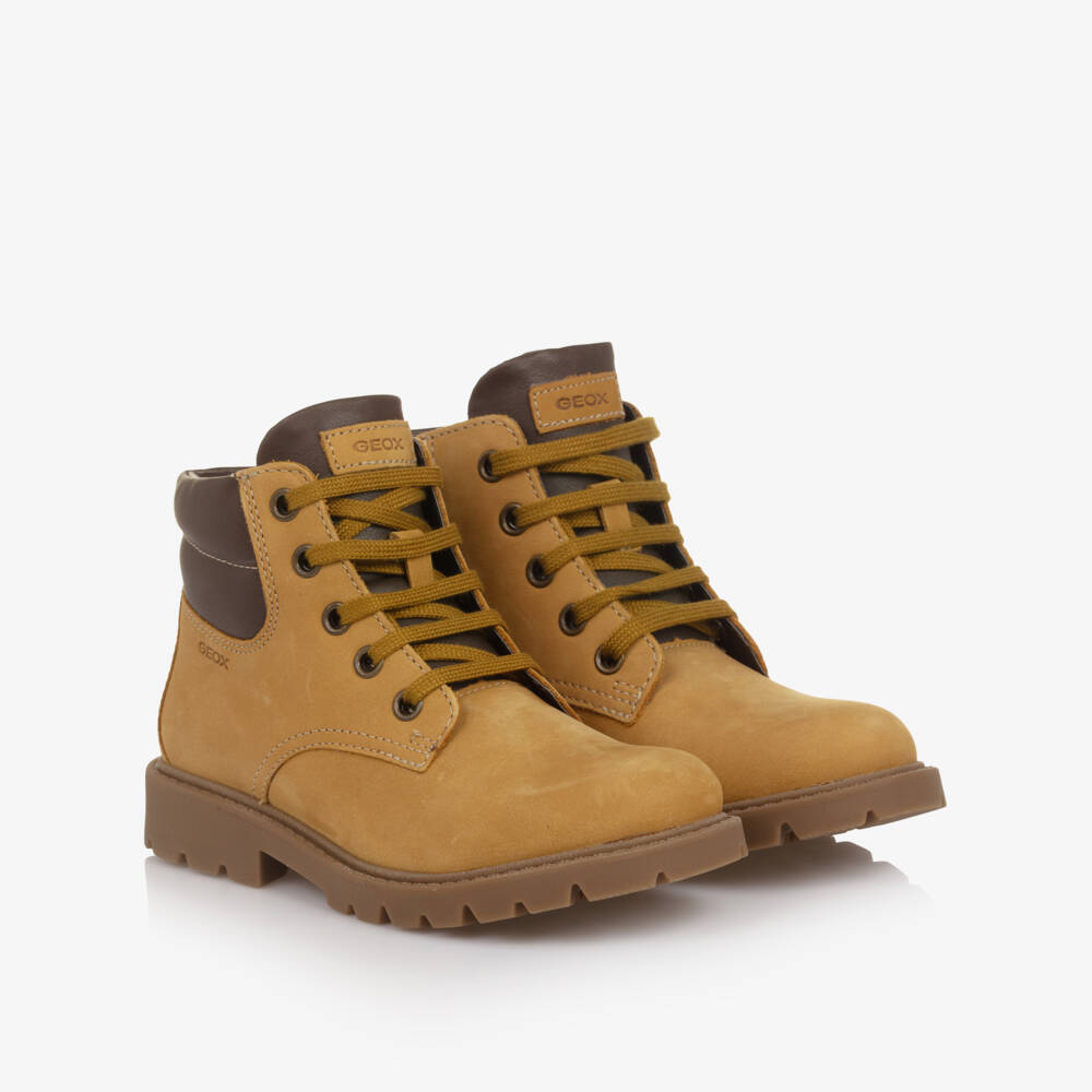 Geox-أحذية كاحل بنية برباط للأولاد | Childrensalon Outlet