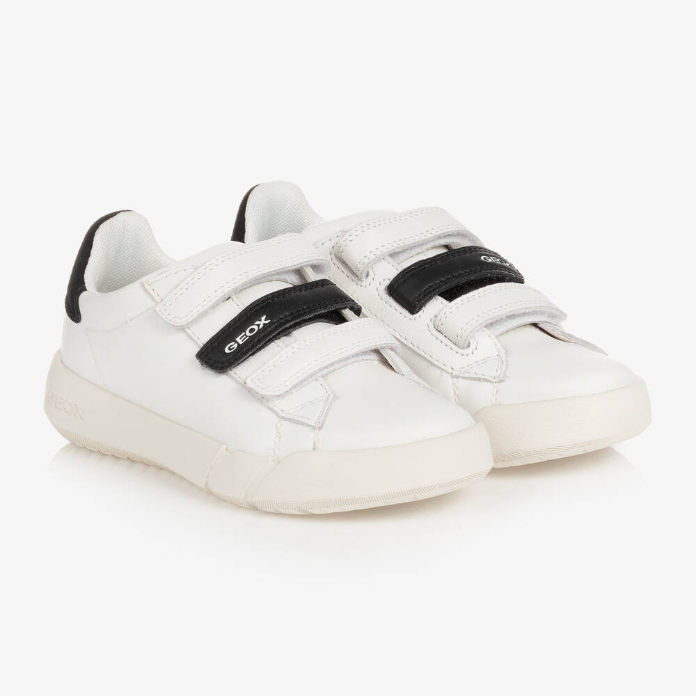Geox - Бело-черные кожаные кроссовки | Childrensalon
