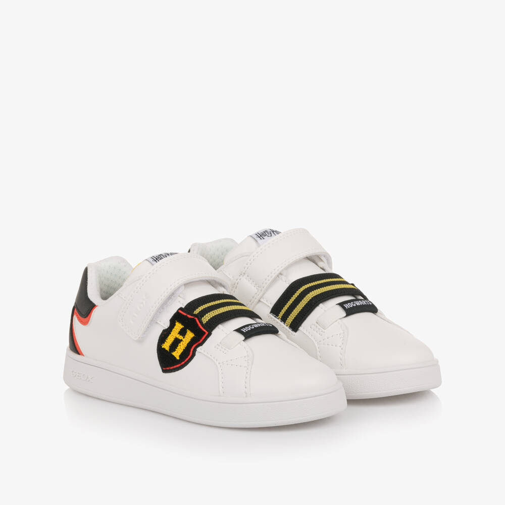 Geox-Boys White Faux Leather Harry Potter Trainers | Childrensalon Outlet