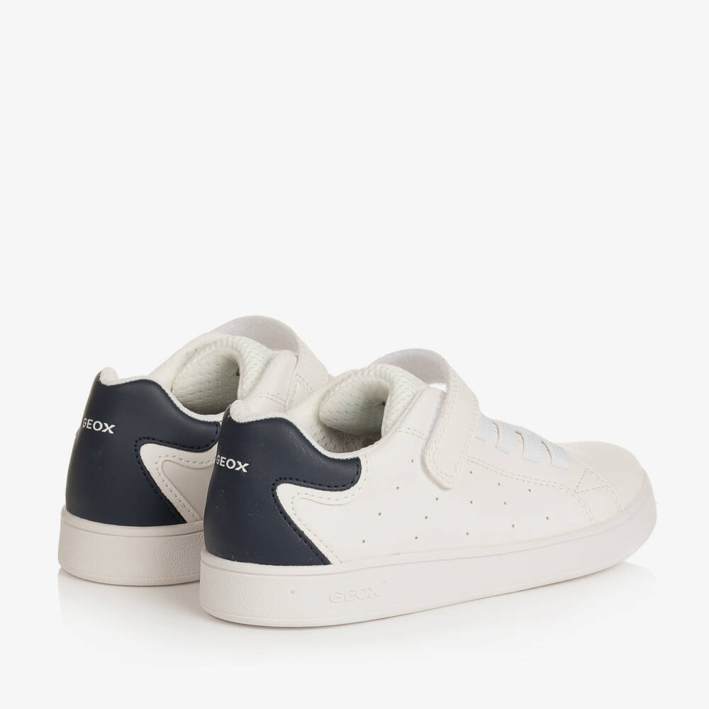 Geox-Boys White Faux Leather Trainers | Childrensalon Outlet