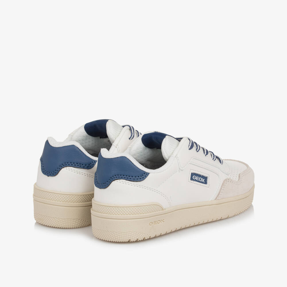 Geox-Boys White Leather Look Sneakers | Childrensalon Outlet