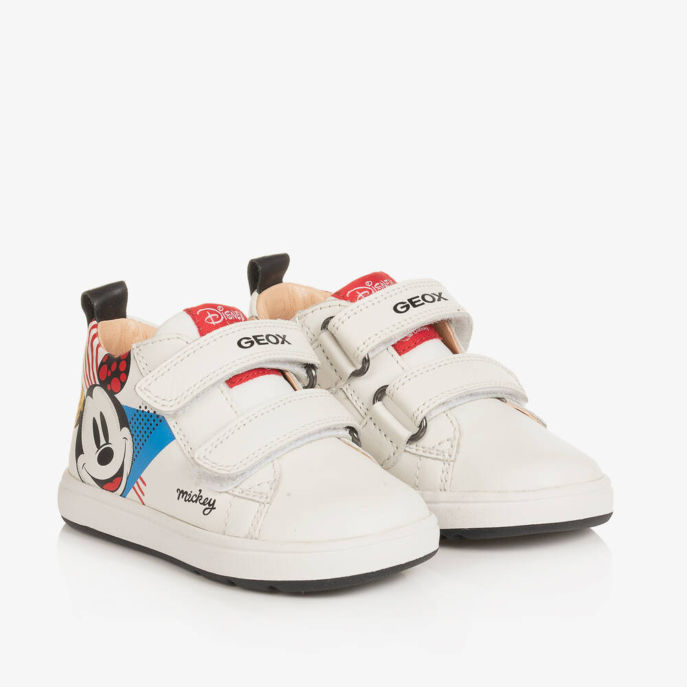 Boys White Velcro Disney Trainers
