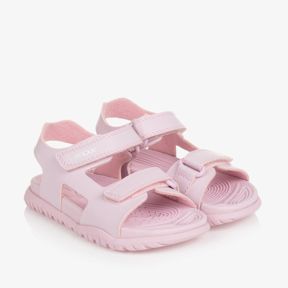 Geox-Gilrs Pink Velcro Sandals | Childrensalon Outlet