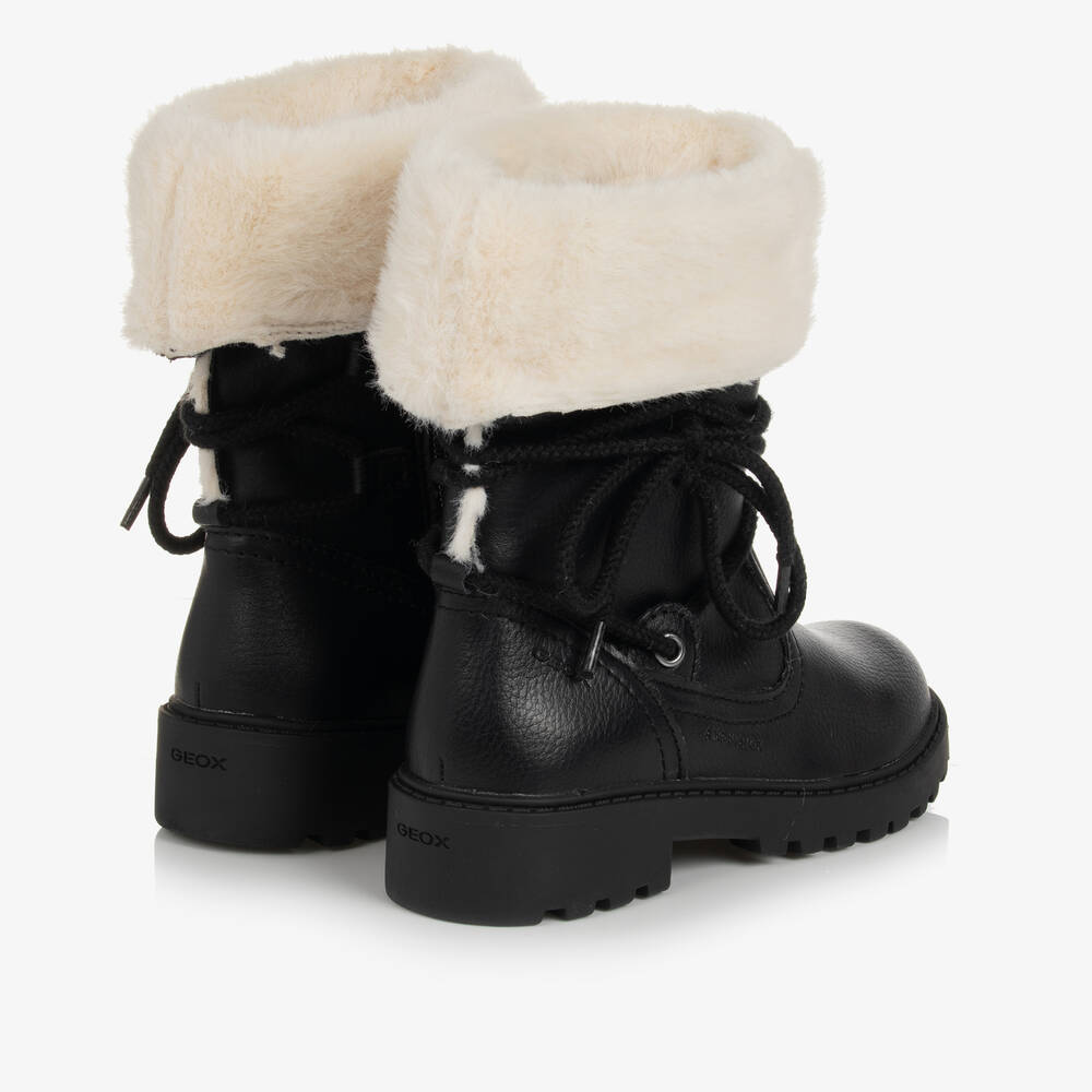 Geox-Girls Black Faux Leather Boots | Childrensalon Outlet