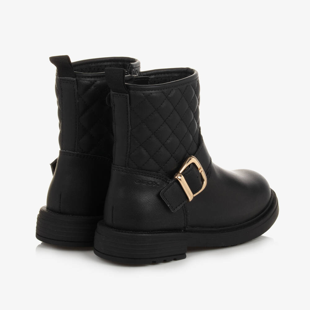 Geox-Girls Black Faux Leather Boots | Childrensalon Outlet