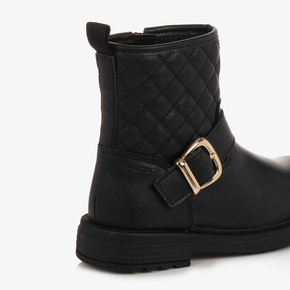 Geox-Girls Black Faux Leather Boots | Childrensalon Outlet