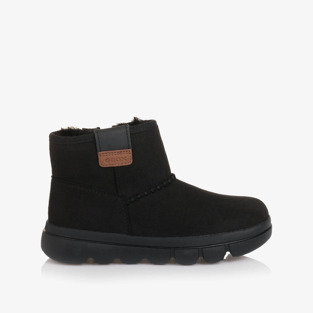 Geox-Girls Black Faux Suede Leather Boots | Childrensalon Outlet