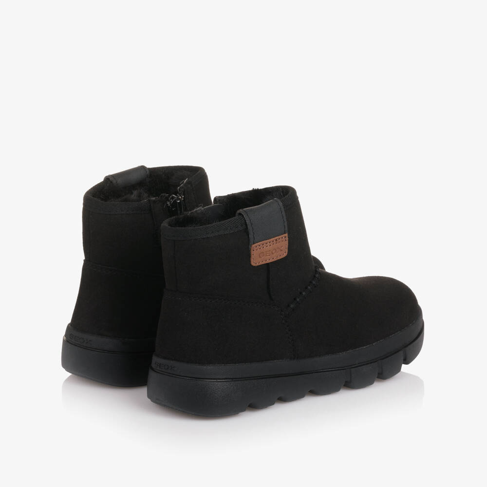Geox-Girls Black Faux Suede Leather Boots | Childrensalon Outlet
