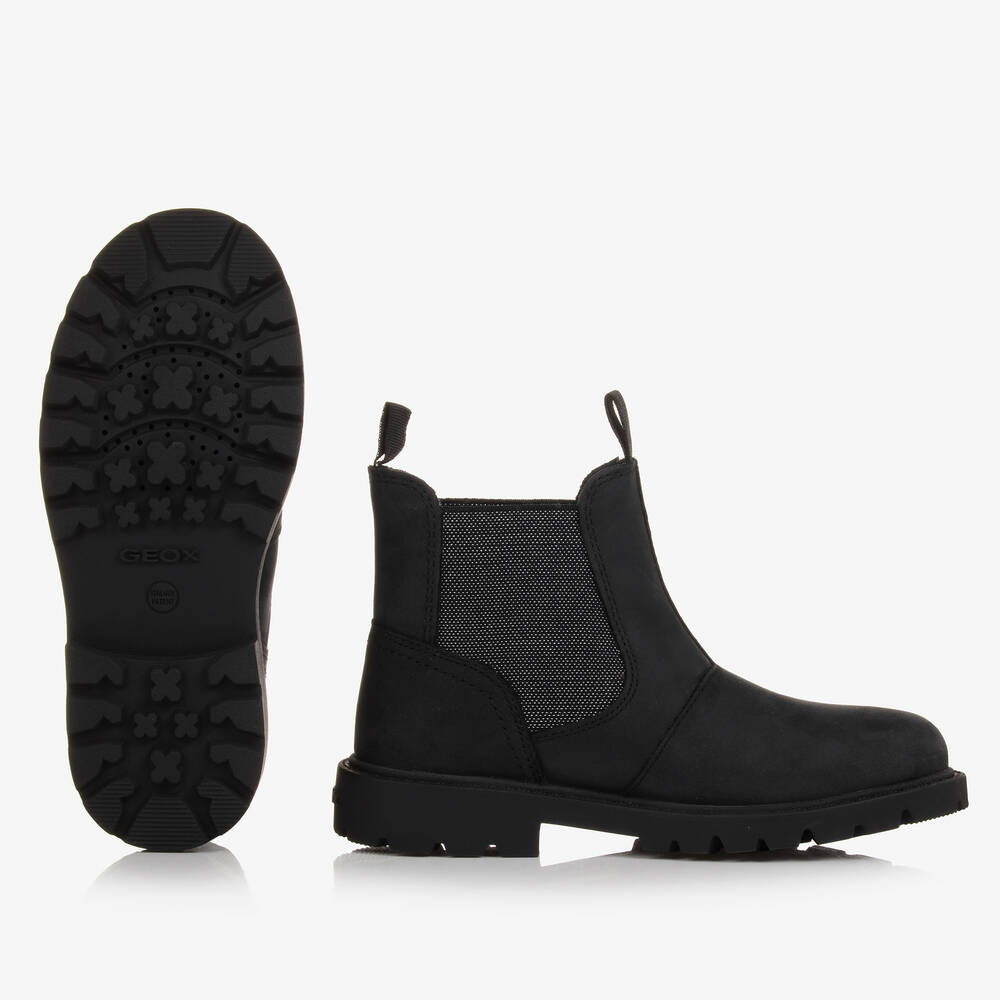 Geox-Girls Black Leather Ankle Boots | Childrensalon Outlet