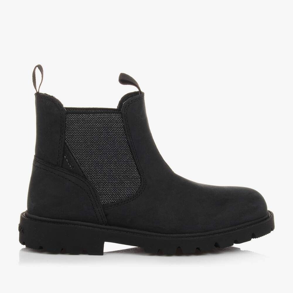 Geox - Girls Black Leather Ankle Boots | Childrensalon