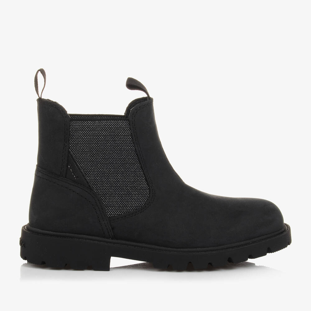 Geox - Bottines noires en cuir fille | Childrensalon