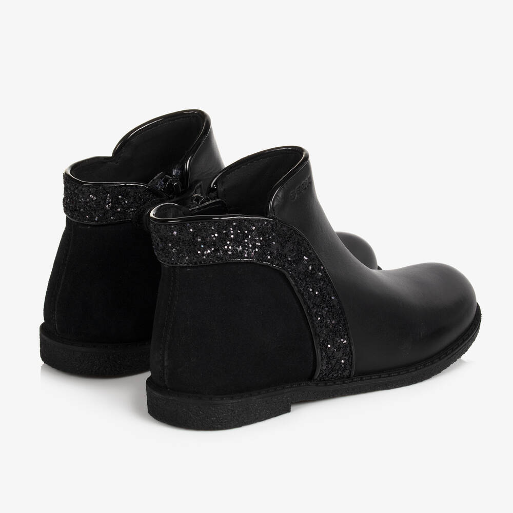 Geox Girls Black Leather Boots