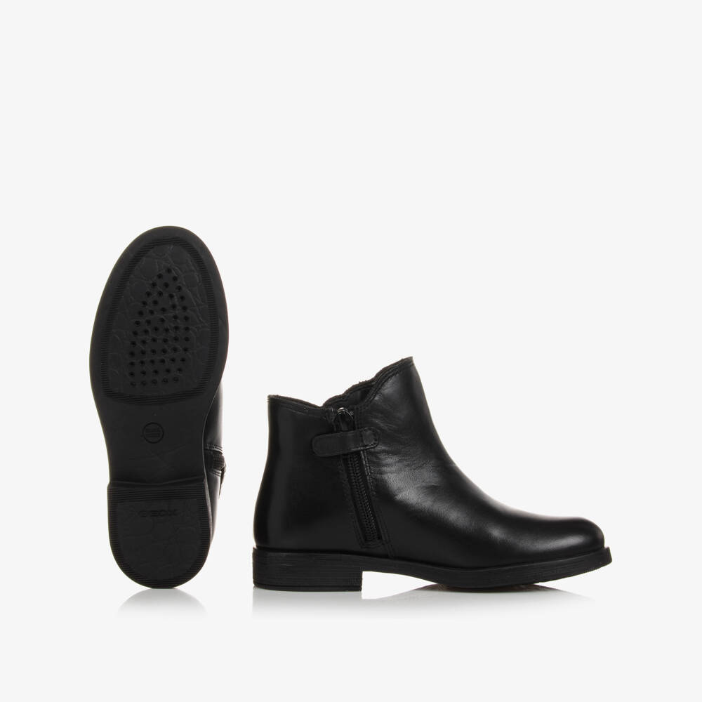 Geox-Girls Black Waterproof Leather Boots | Childrensalon Outlet