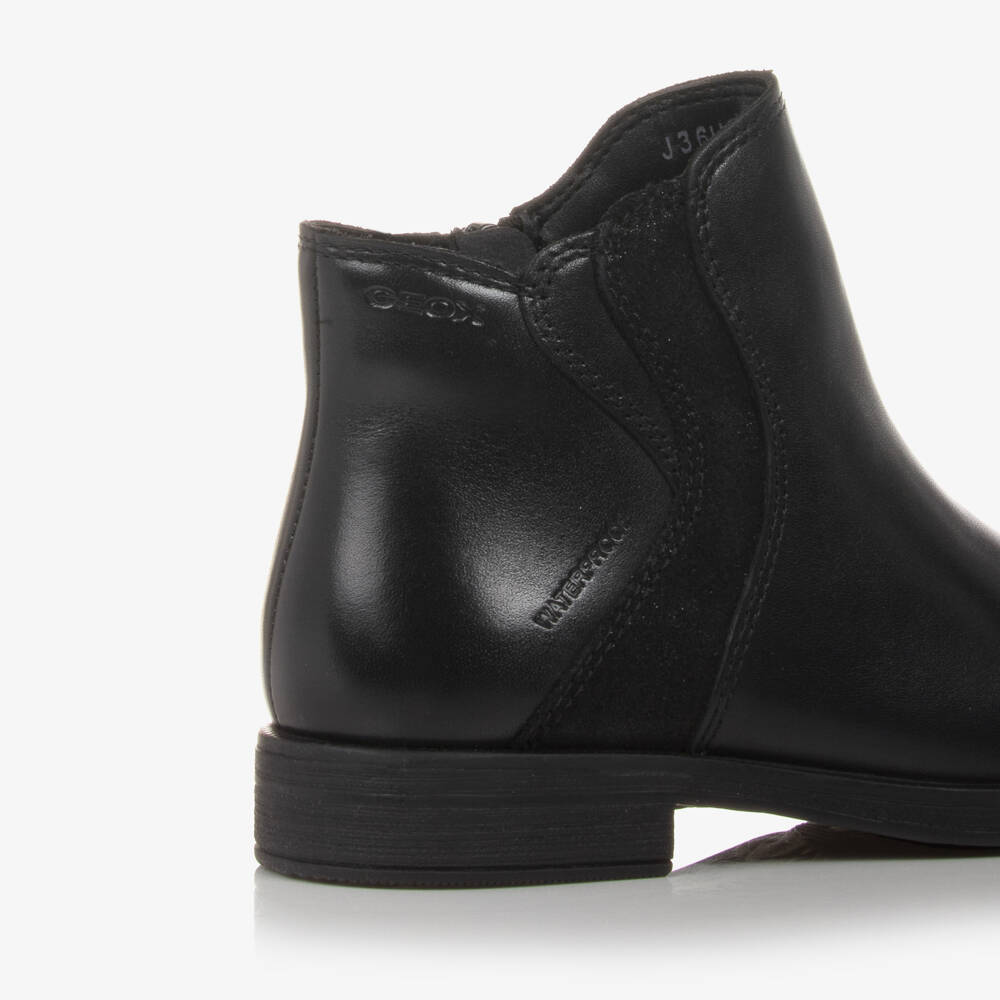 Geox-Girls Black Waterproof Leather Boots | Childrensalon Outlet