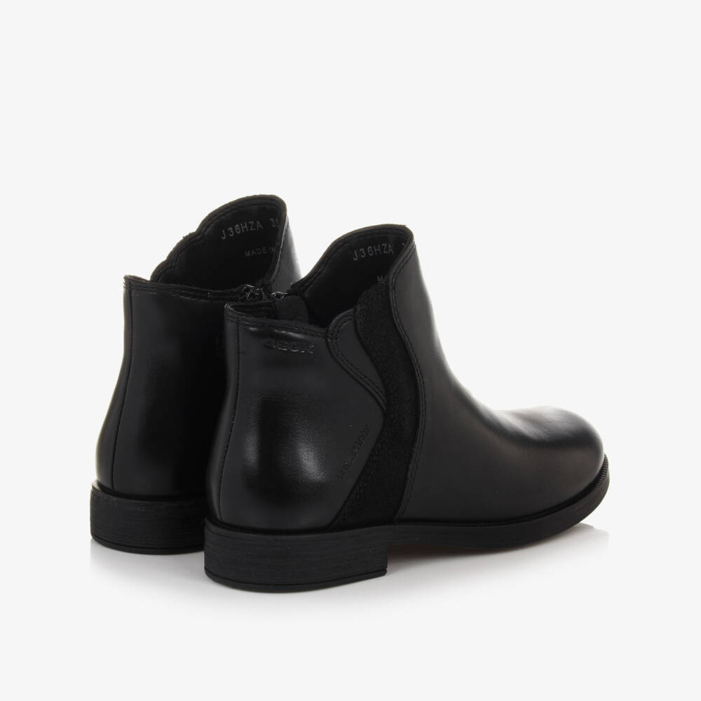 Geox-Girls Black Waterproof Leather Boots | Childrensalon Outlet
