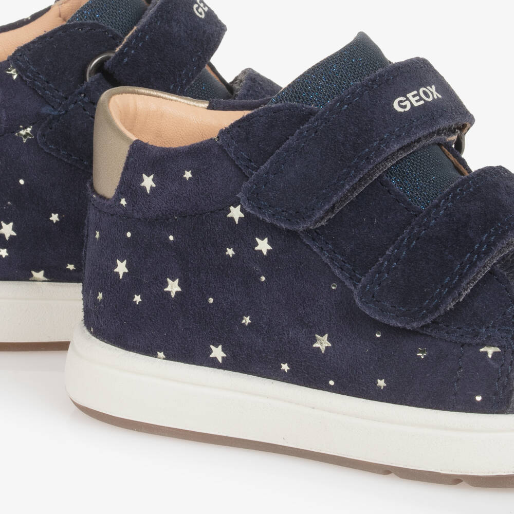 Geox-Girls Blue Star Leather Trainers | Childrensalon Outlet