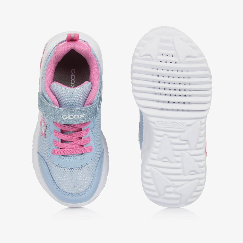 Geox-Girls Blue Twinkle Velcro Sneakers | Childrensalon Outlet