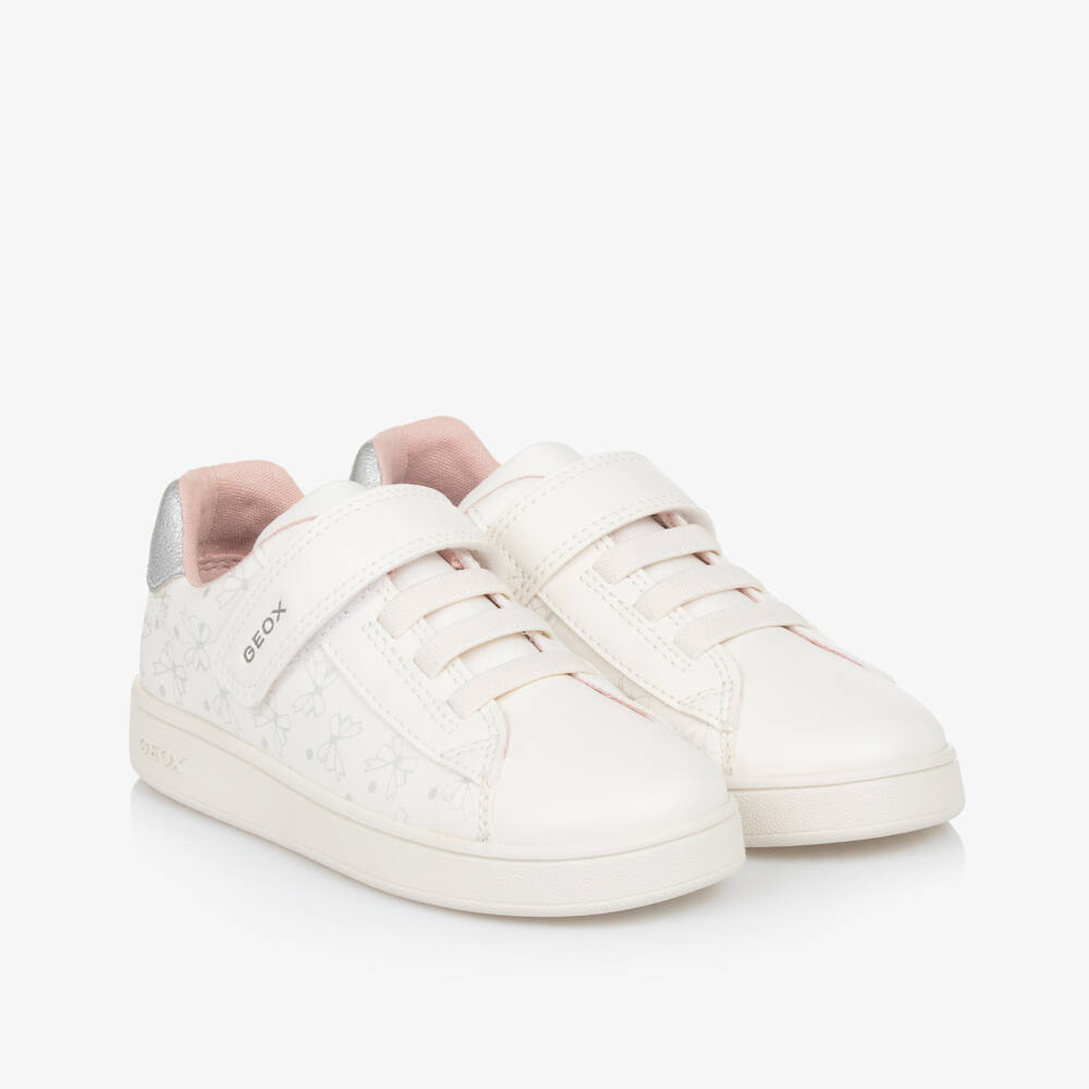 Geox-Girls Bow-Embellished White Trainers | Childrensalon Outlet
