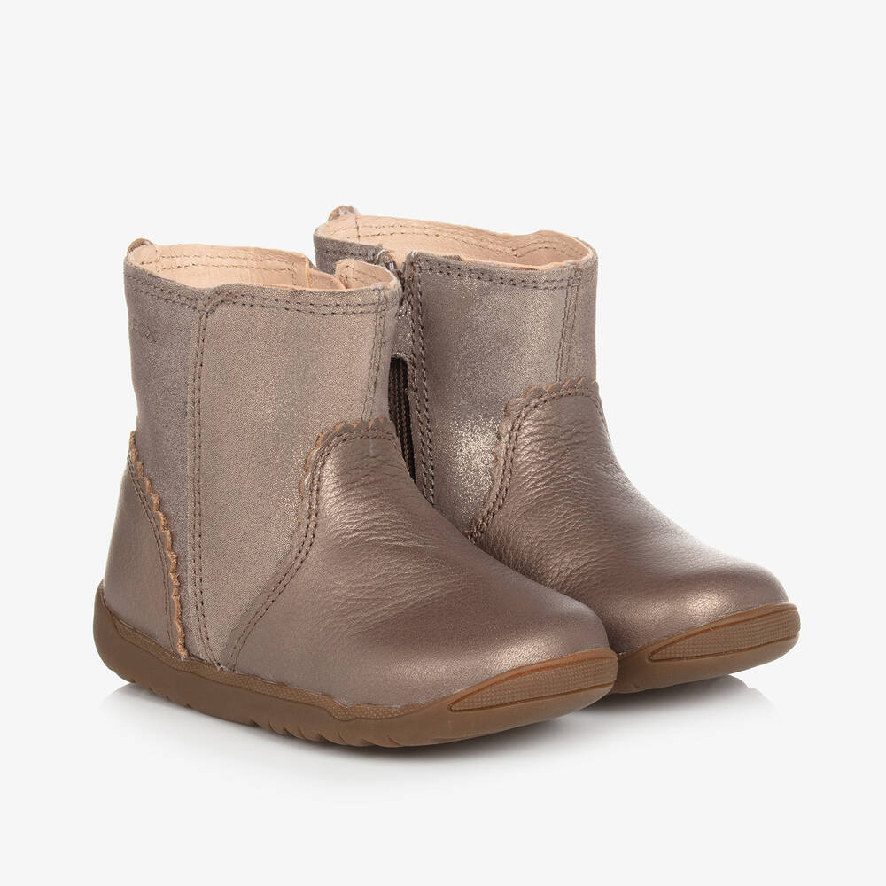 Geox - Bottines gris pailleté Fille | Childrensalon