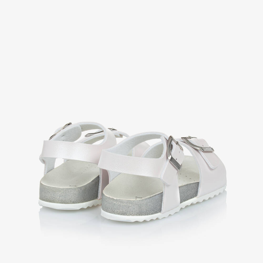 Geox-صنادل عاجية للبنات بتصميم إبزيم زائف | Childrensalon Outlet