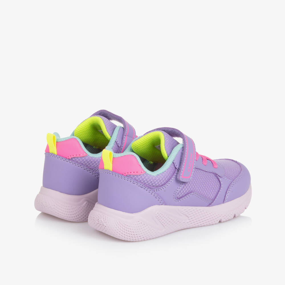 Geox-Girls Lilac & Pink Strap Trainers | Childrensalon Outlet