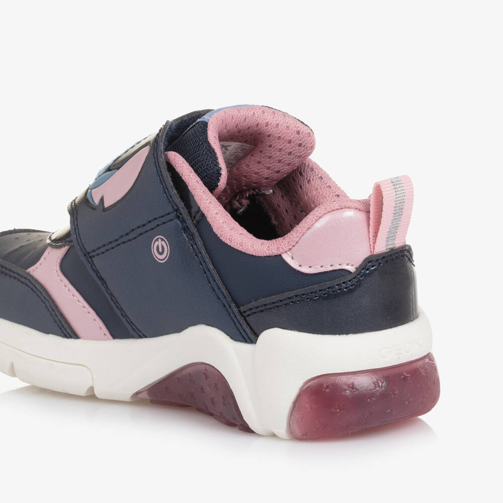 Geox-Girls Navy Light-Up Stitch Trainers | Childrensalon Outlet
