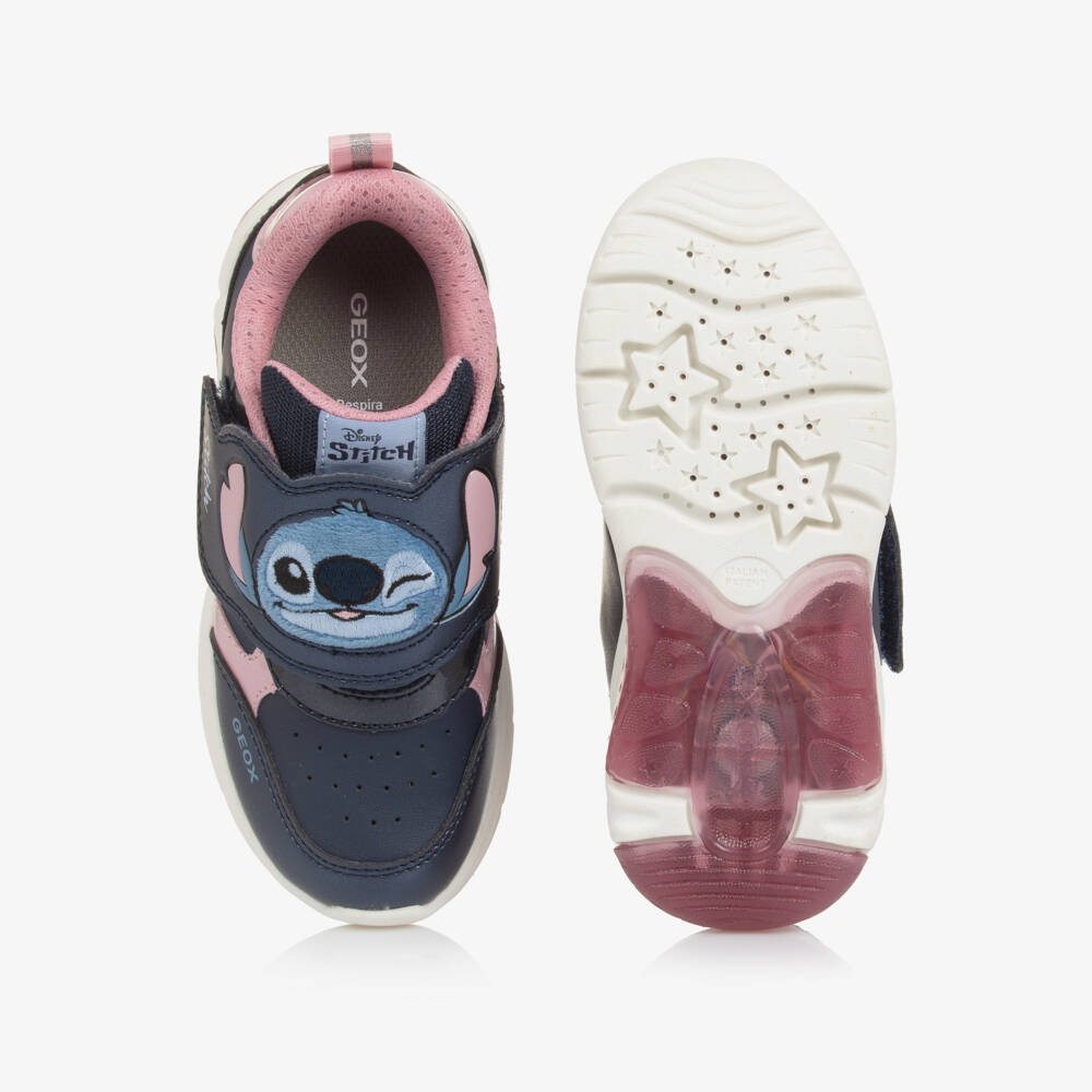 Geox-Girls Navy Light-Up Stitch Trainers | Childrensalon Outlet