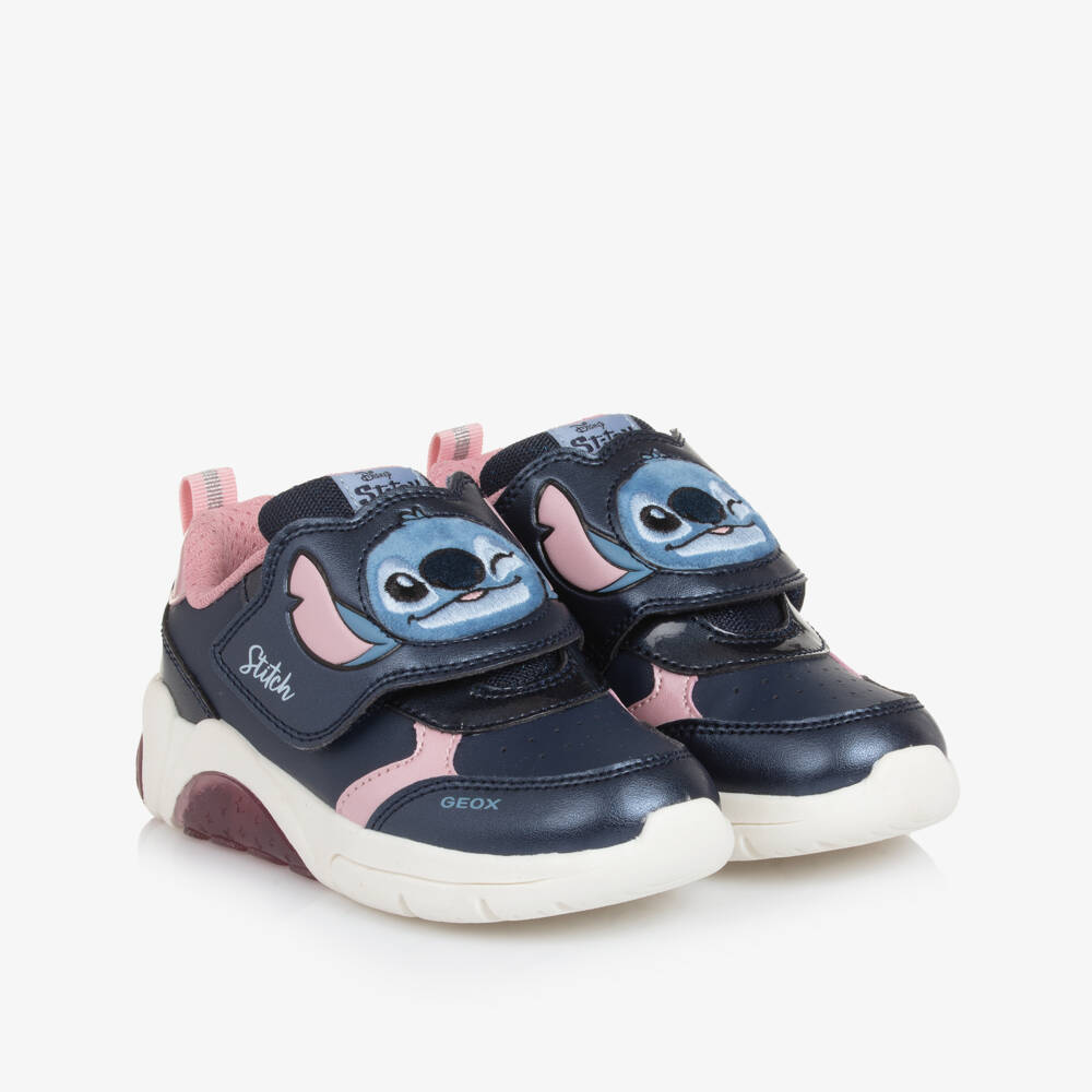 Geox-Girls Navy Light-Up Stitch Trainers | Childrensalon Outlet