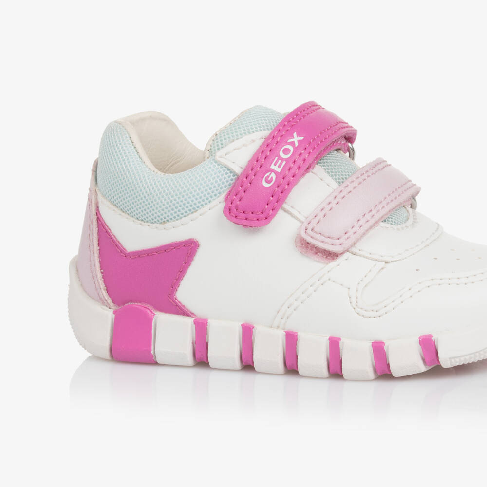 Geox-Girls Off-White Faux Leather Sneakers | Childrensalon Outlet