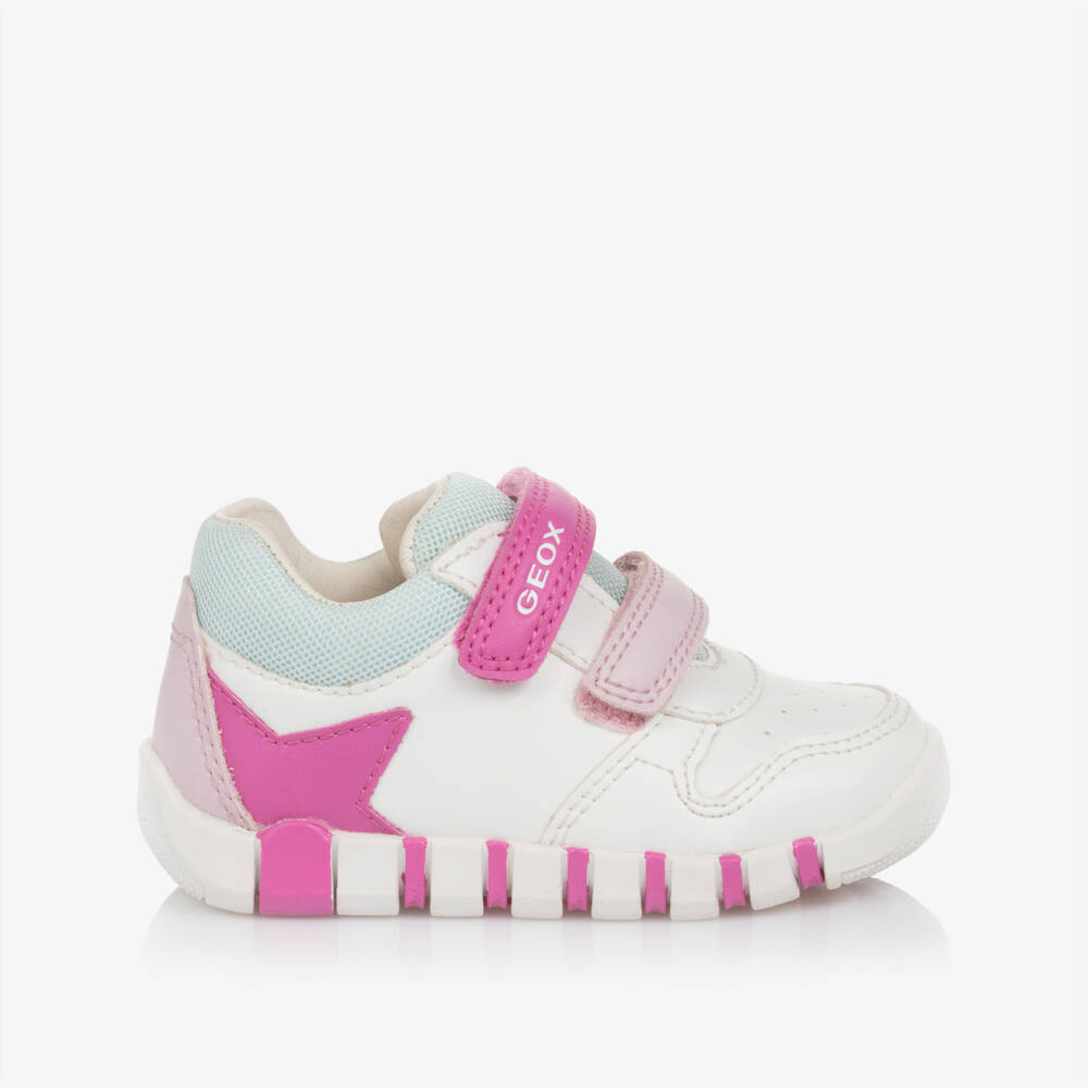 Geox-Girls Off-White Faux Leather Sneakers | Childrensalon Outlet