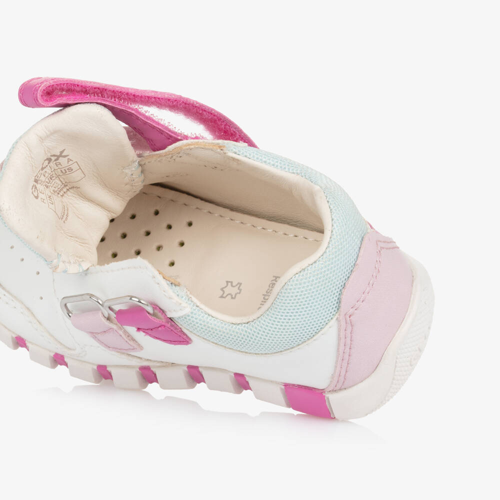 Geox-Girls Off-White Faux Leather Sneakers | Childrensalon Outlet