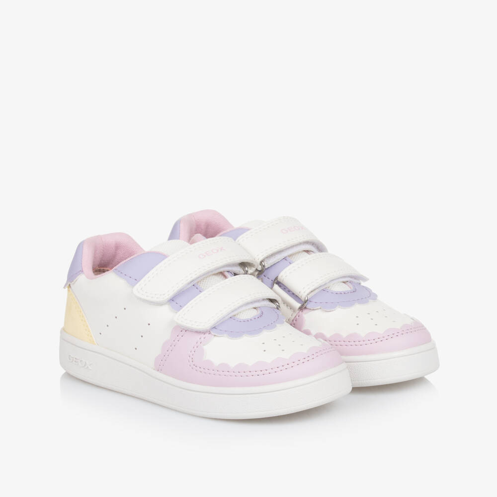 Geox-Girls Pastel Velcro Sporty Sneakers | Childrensalon Outlet