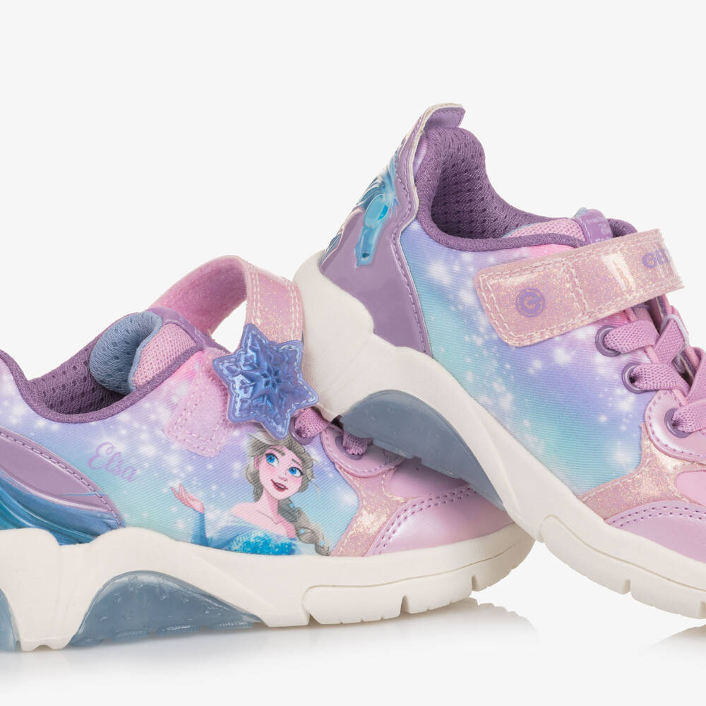 Geox-Girls Pink & Blue Disney Light-Up Trainers | Childrensalon Outlet