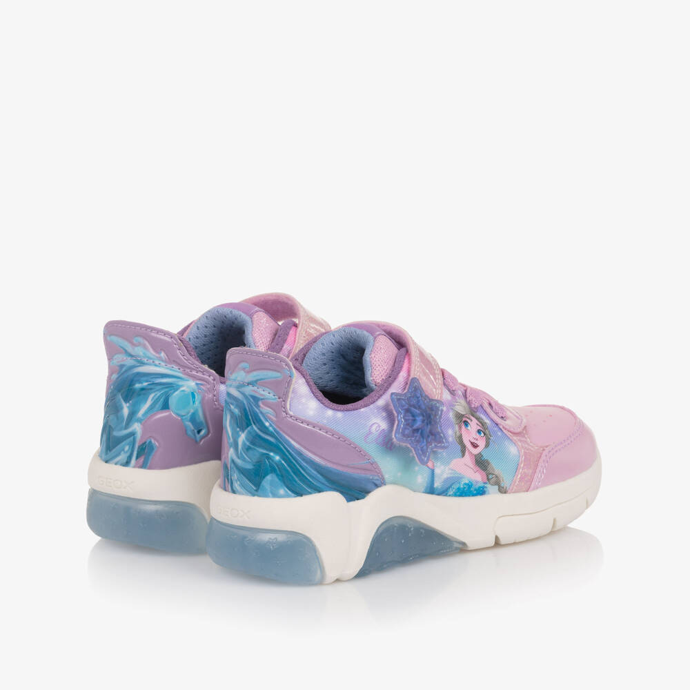 Geox-Girls Pink & Blue Disney Light-Up Trainers | Childrensalon Outlet