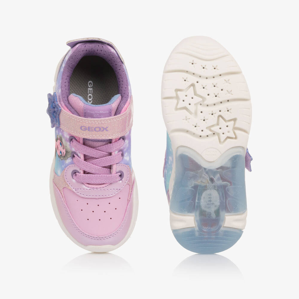 Geox-Girls Pink & Blue Disney Light-Up Trainers | Childrensalon Outlet