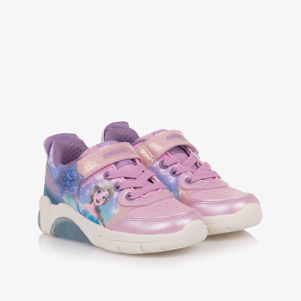 Geox-Girls Pink & Blue Disney Light-Up Trainers | Childrensalon Outlet