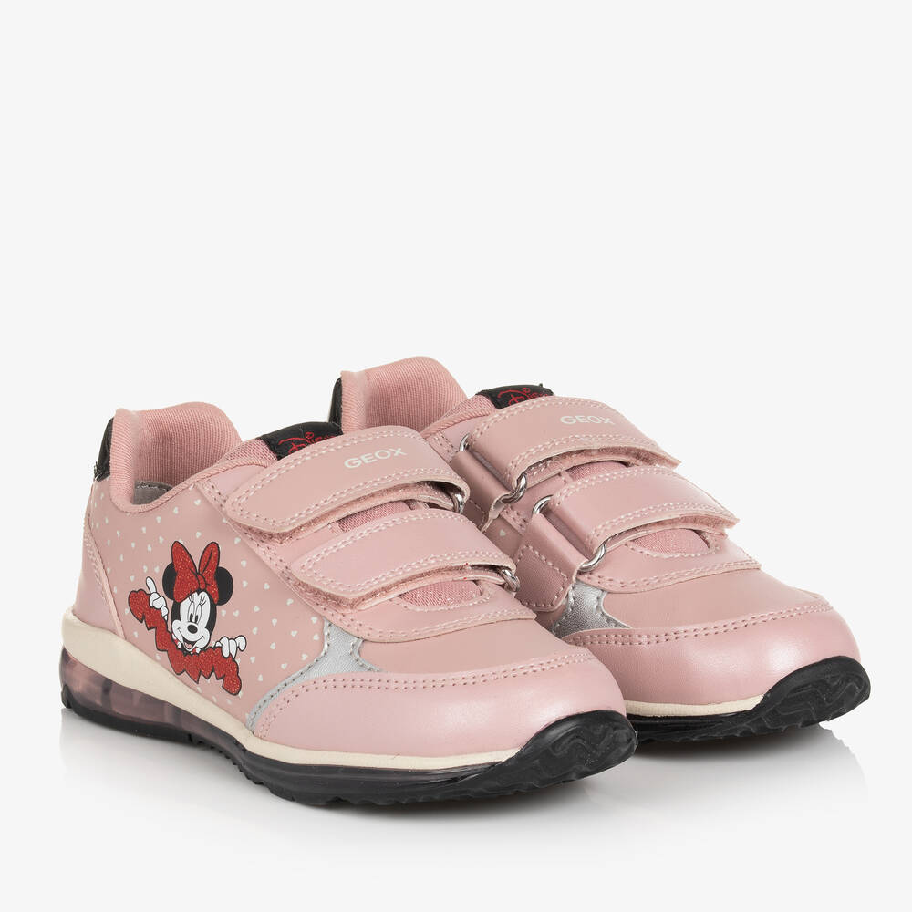 Geox - Girls Pink Disney Velcro Trainers | Childrensalon