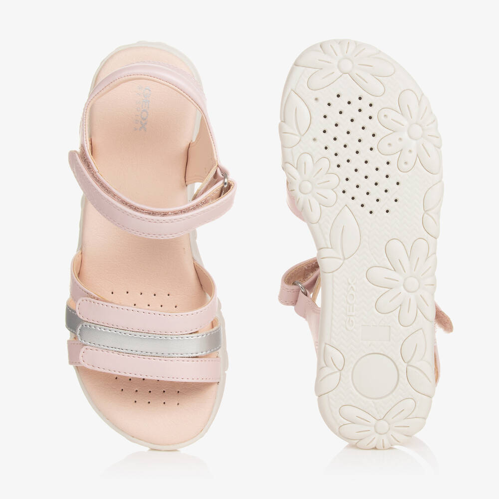 Geox-Розовые сандалии из искусственной кожи на липучке для девочек | Childrensalon Outlet
