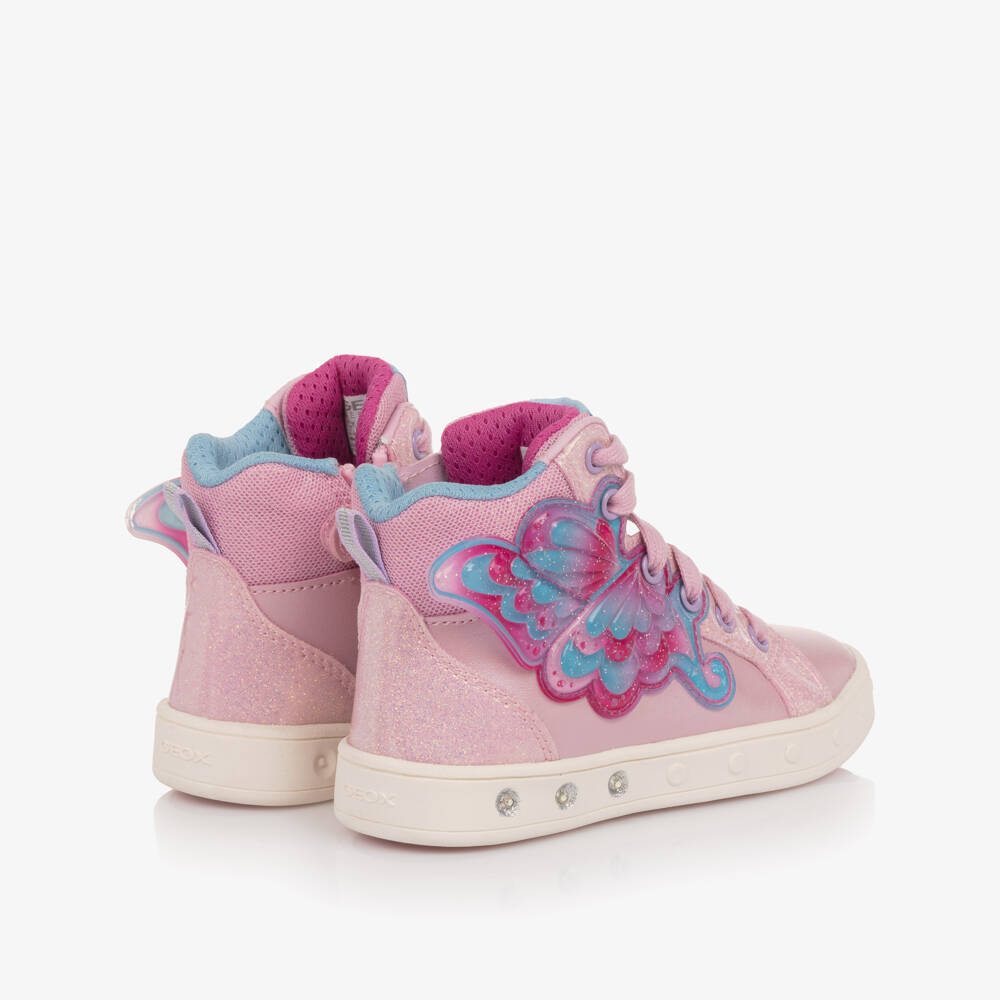 Geox-حذاء رياضي وردي للبنات مع أضواء وفراشات | Childrensalon Outlet
