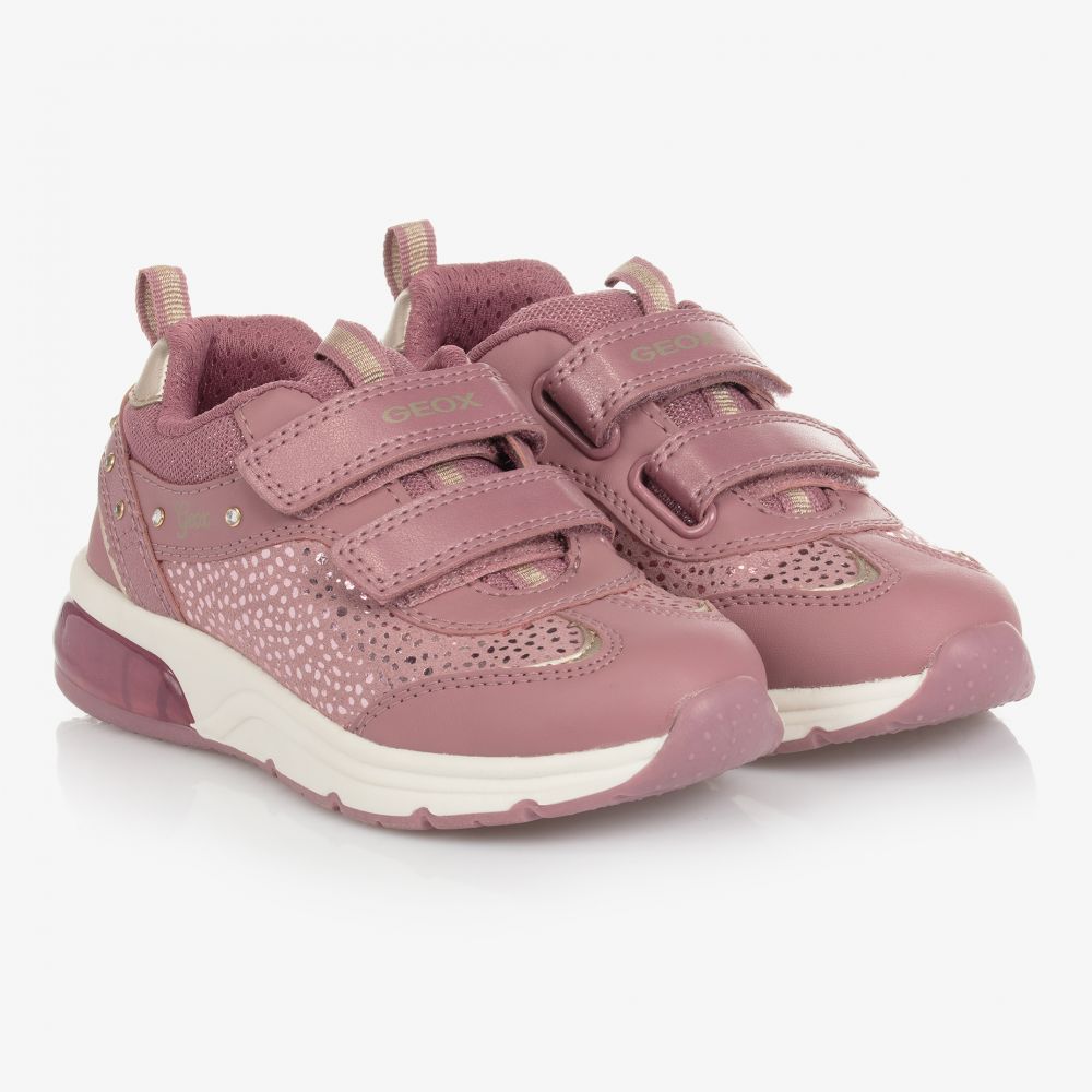 Geox - Girls Pink Light-Up Trainers | Childrensalon