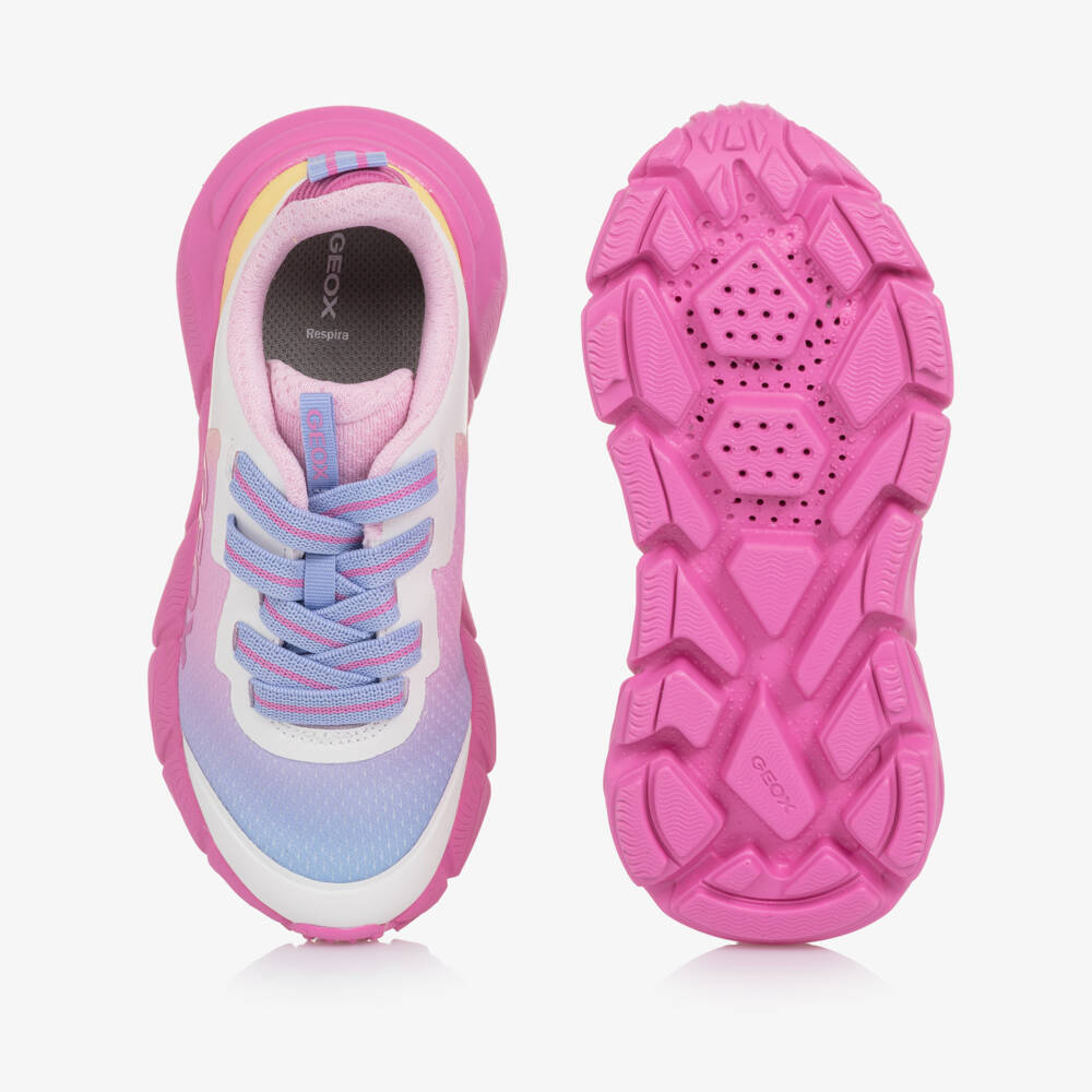 Geox-Girls Pink & Lilac Slip-On Trainers | Childrensalon Outlet