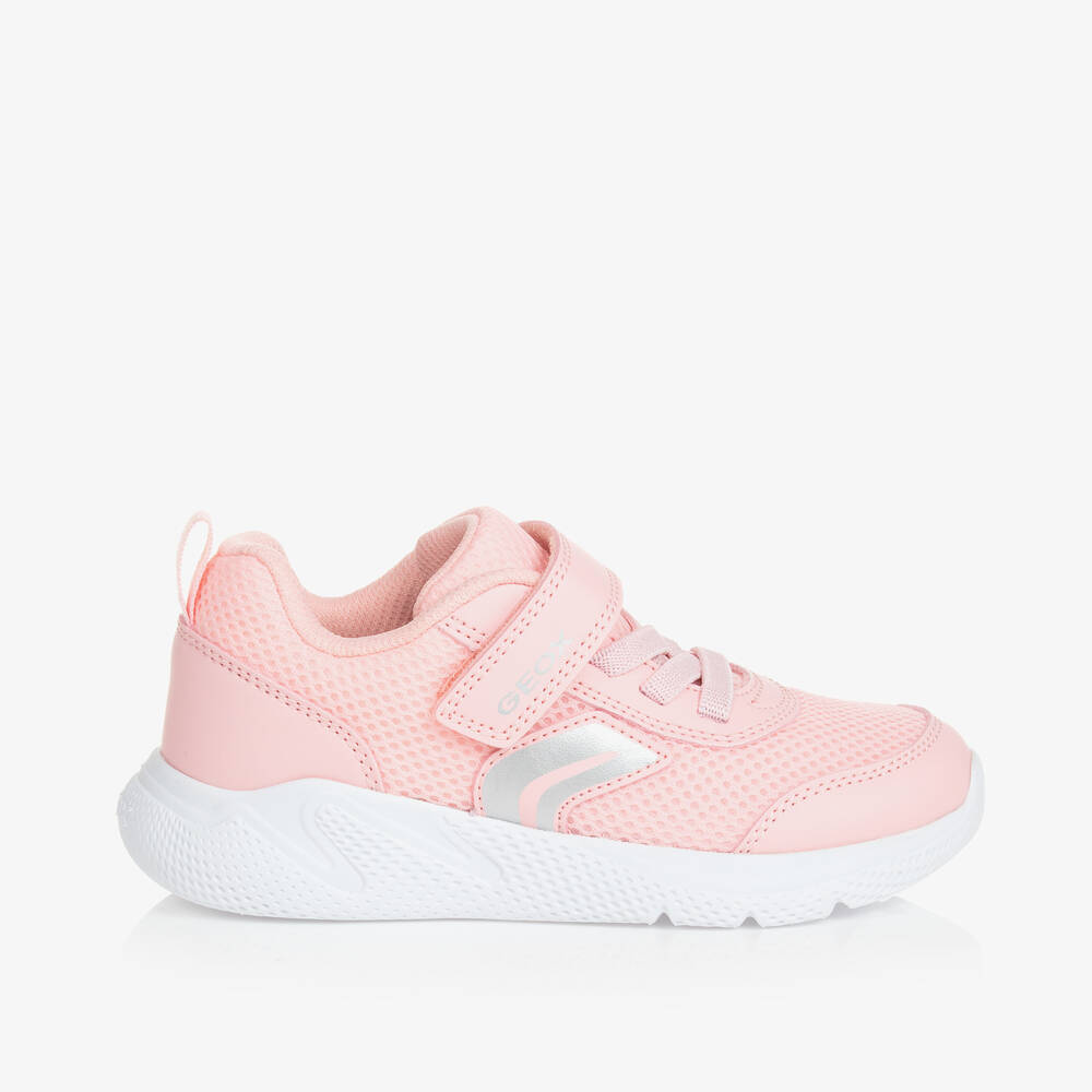 Geox Girls Pink Sports Mesh Velcro Trainers