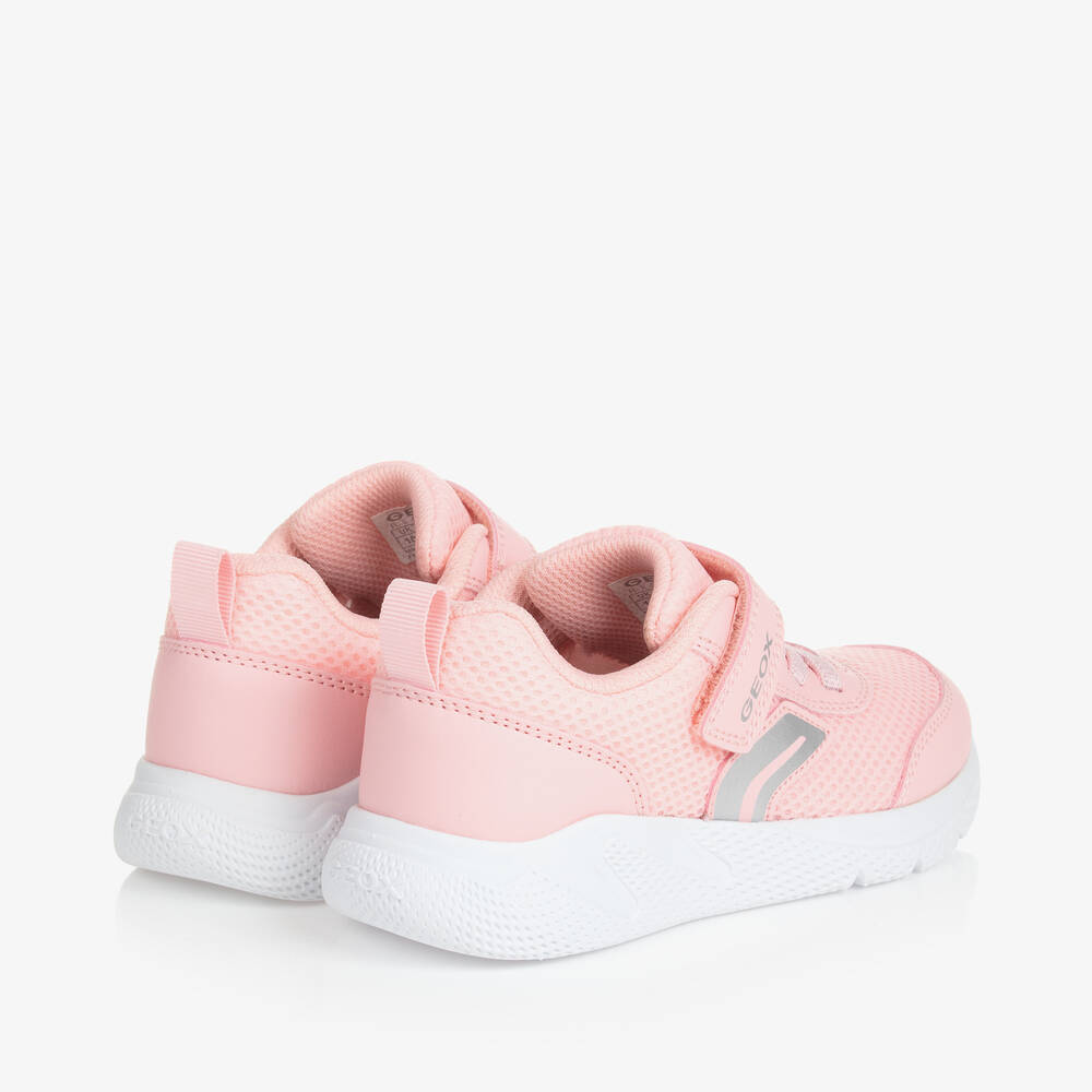 Geox Girls Pink Sports Mesh Velcro Trainers