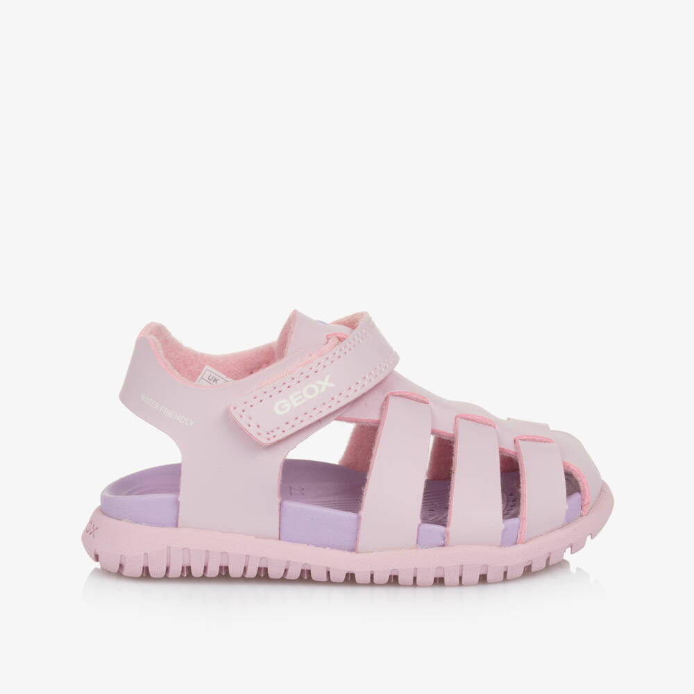 Geox-Girls Pink Velcro Breathable Sandals | Childrensalon Outlet