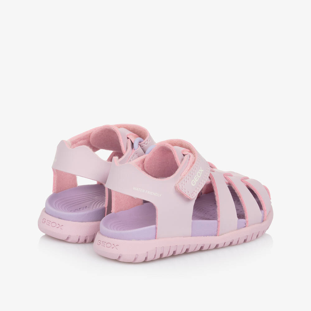 Geox-Girls Pink Velcro Breathable Sandals | Childrensalon Outlet