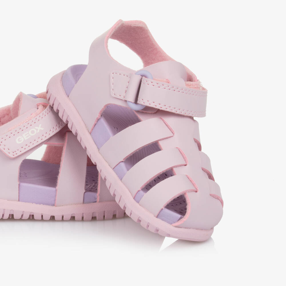 Geox-Girls Pink Velcro Breathable Sandals | Childrensalon Outlet