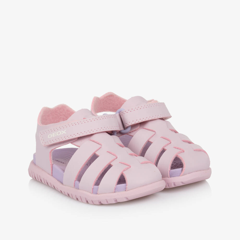 Geox-Girls Pink Velcro Breathable Sandals | Childrensalon Outlet
