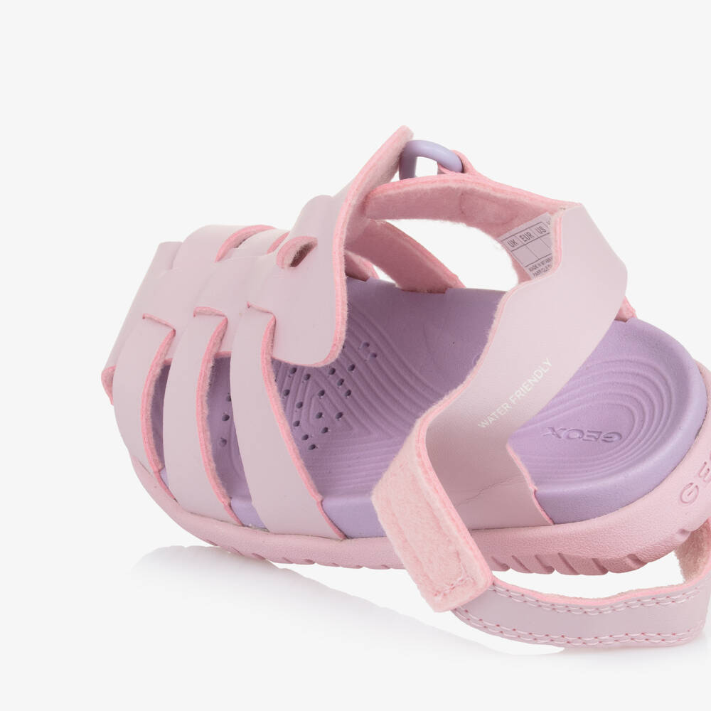 Geox-Girls Pink Velcro Breathable Sandals | Childrensalon Outlet